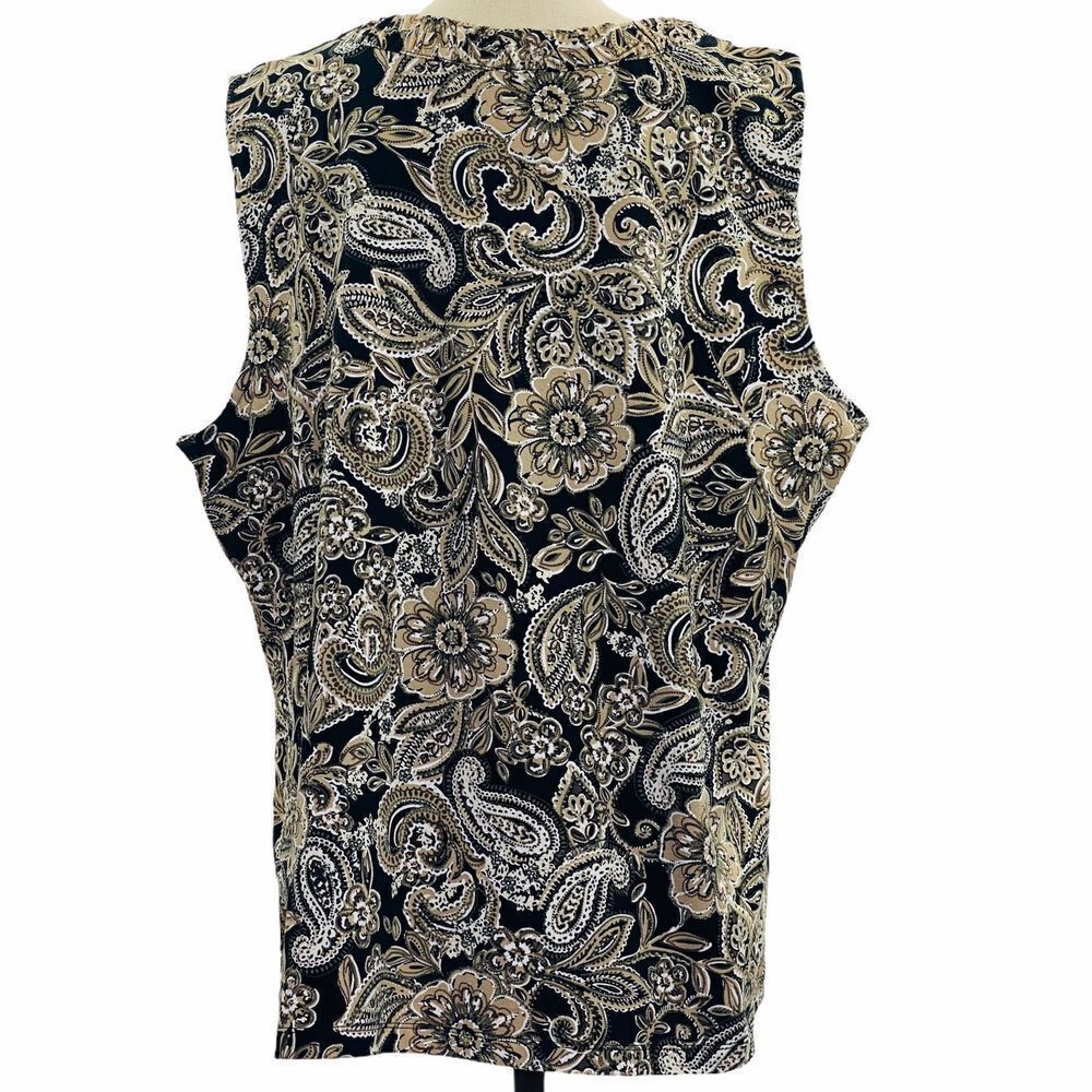 CROFT & Barrow Floral Paisley Sleeveless Blouse 2x - Picture 3 of 10